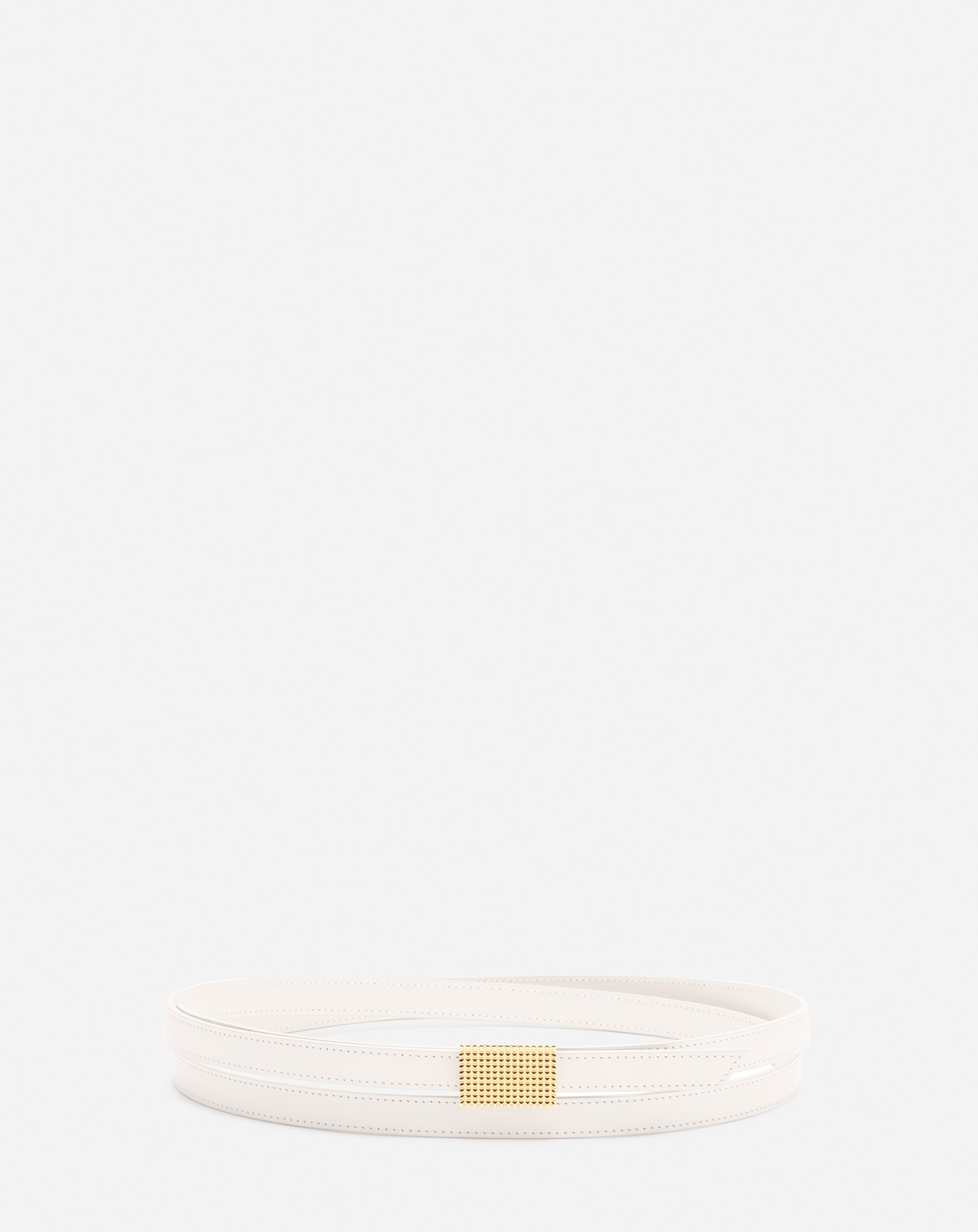 Shop Lanvin Ceinture Double Concerto En Cuir Pour Femme In Latte