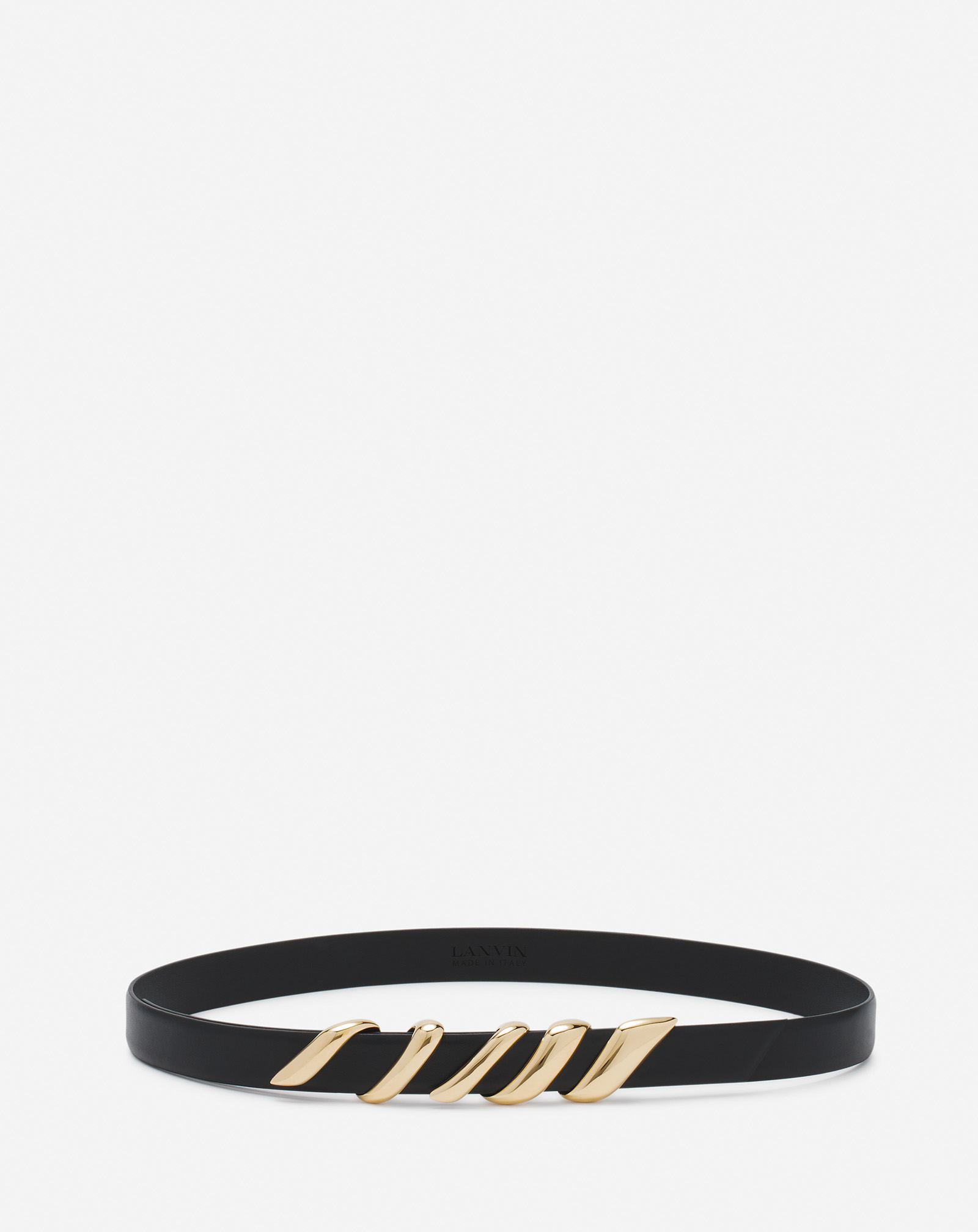 Shop Lanvin Ceinture Mélodie Ruban En Cuir Pour Femme In Noir