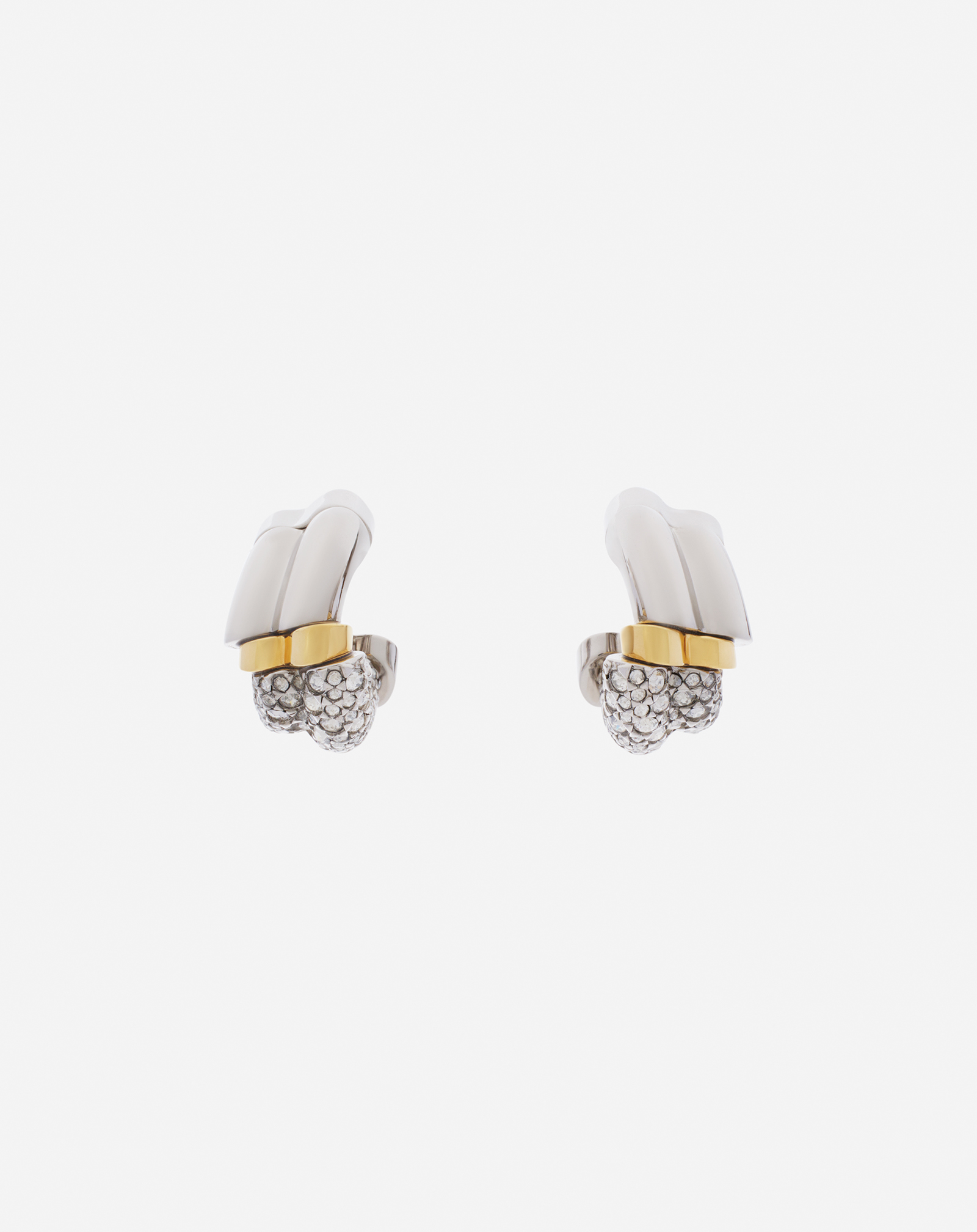 Shop Lanvin Boucles D'oreilles Sequence Wave Strassées Pour Femme In Argent/or