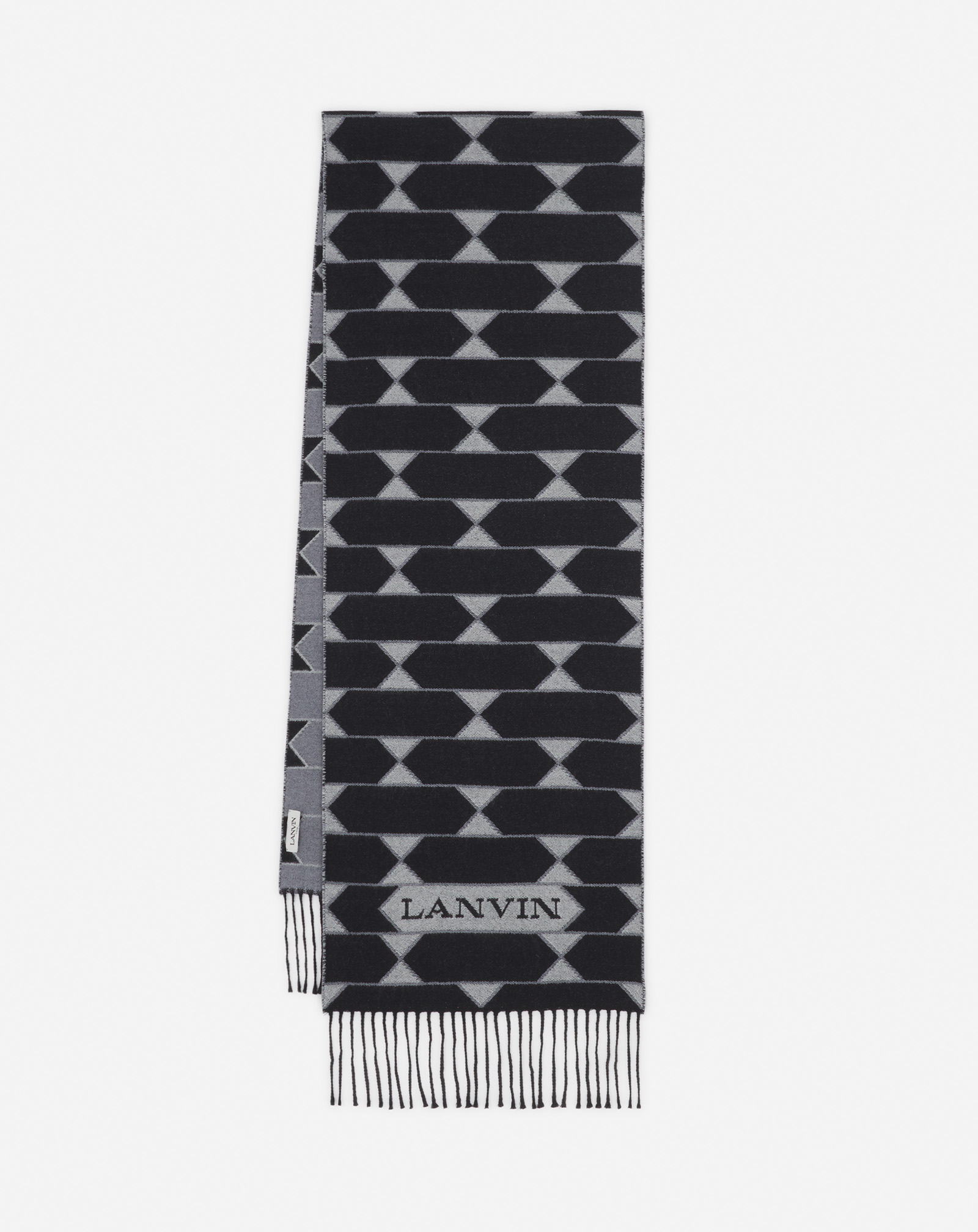 Shop Lanvin Écharpe Bicolore En Laine Pour Femme In Noir/blanc