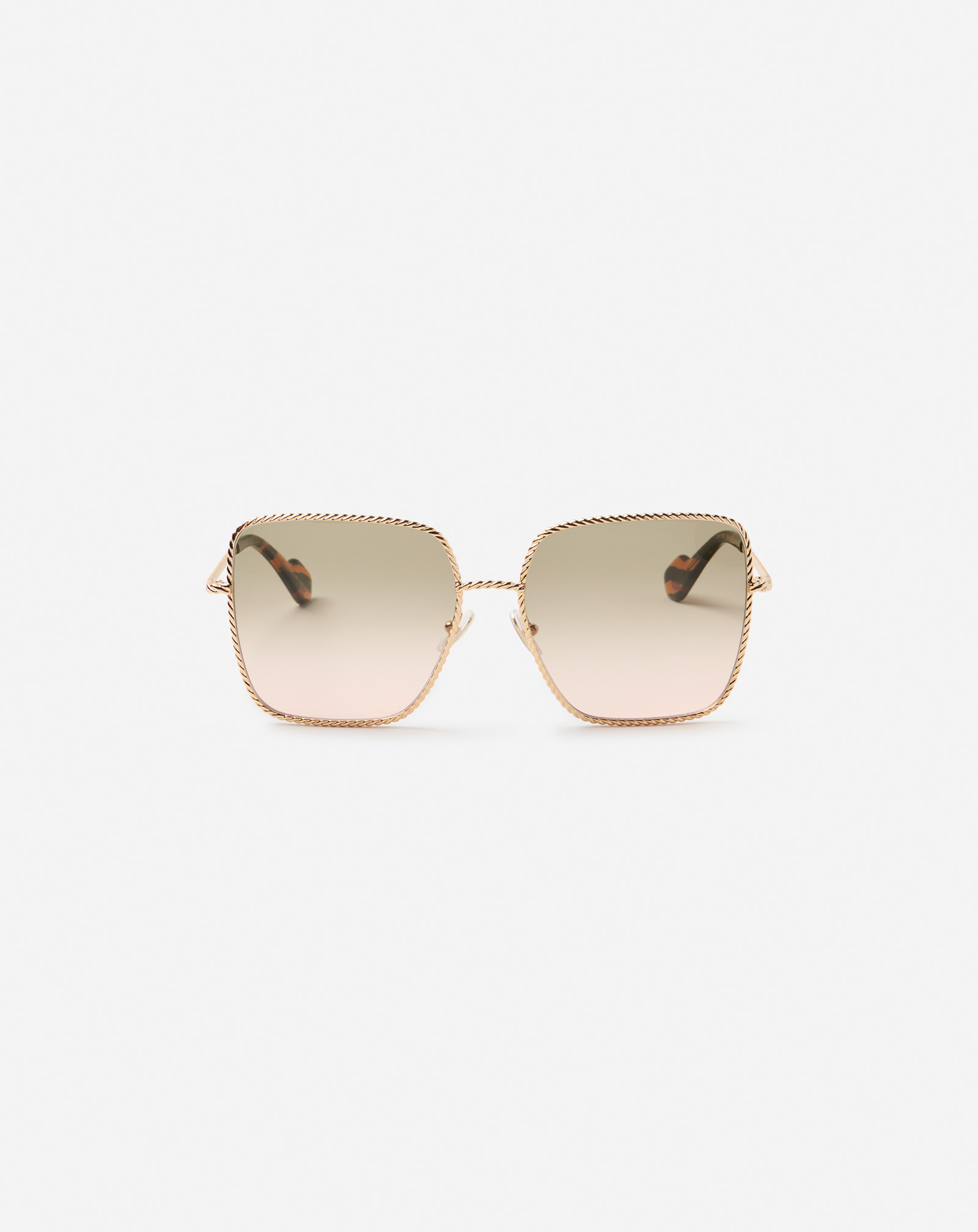 Shop Lanvin Lunettes De Soleil Torsadees Pour Femme In Gold/pink