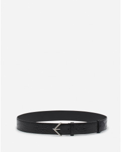 LANVIN SIGNATURE BELT IN CROCODILE-EFFECT LEATHER