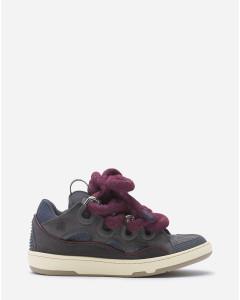 SNEAKERS CURB EN CUIR LACETS SNAKE