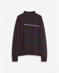 STRIPED MOCK TURTLENECK SWEATER