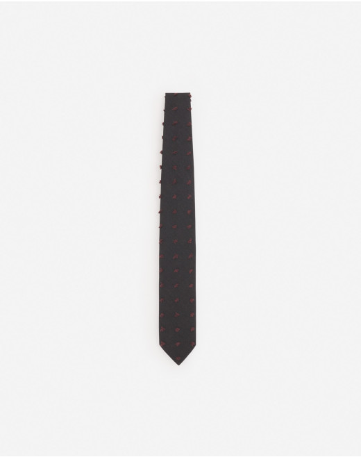 LANVIN WOVEN WOOL TIE WITH MAXI POLKA DOTS