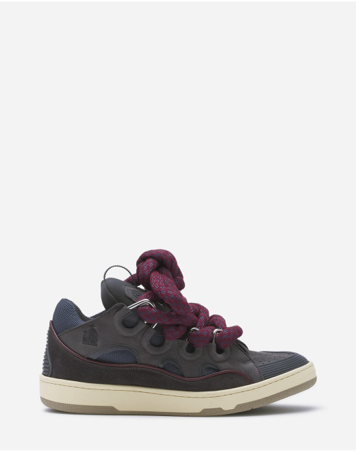 SNEAKERS CURB EN CUIR LACETS SNAKE