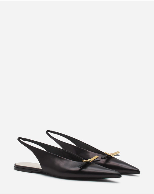 LANVIN BOW LEATHER SLINGBACK