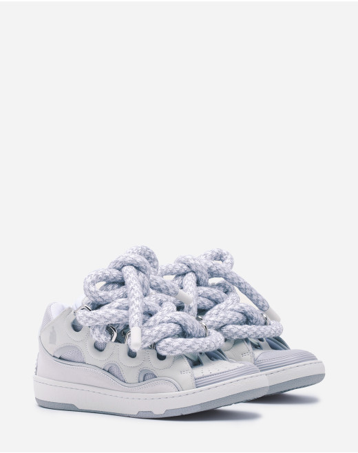 SNEAKERS CURB EN CUIR LACETS SNAKE