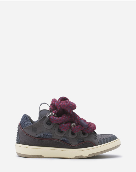 SNEAKERS CURB EN CUIR LACETS SNAKE