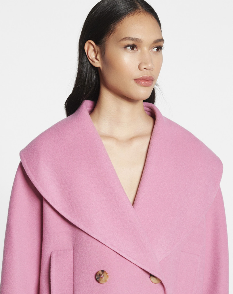 pink long peacoat