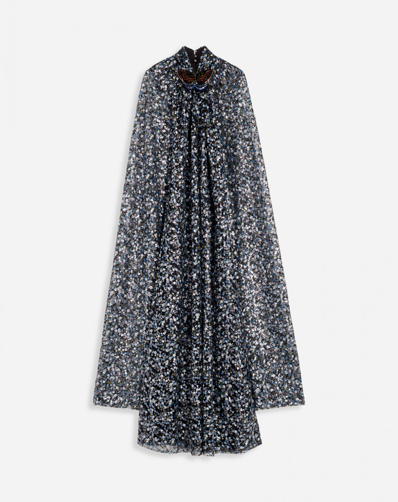 lanvin cape dress