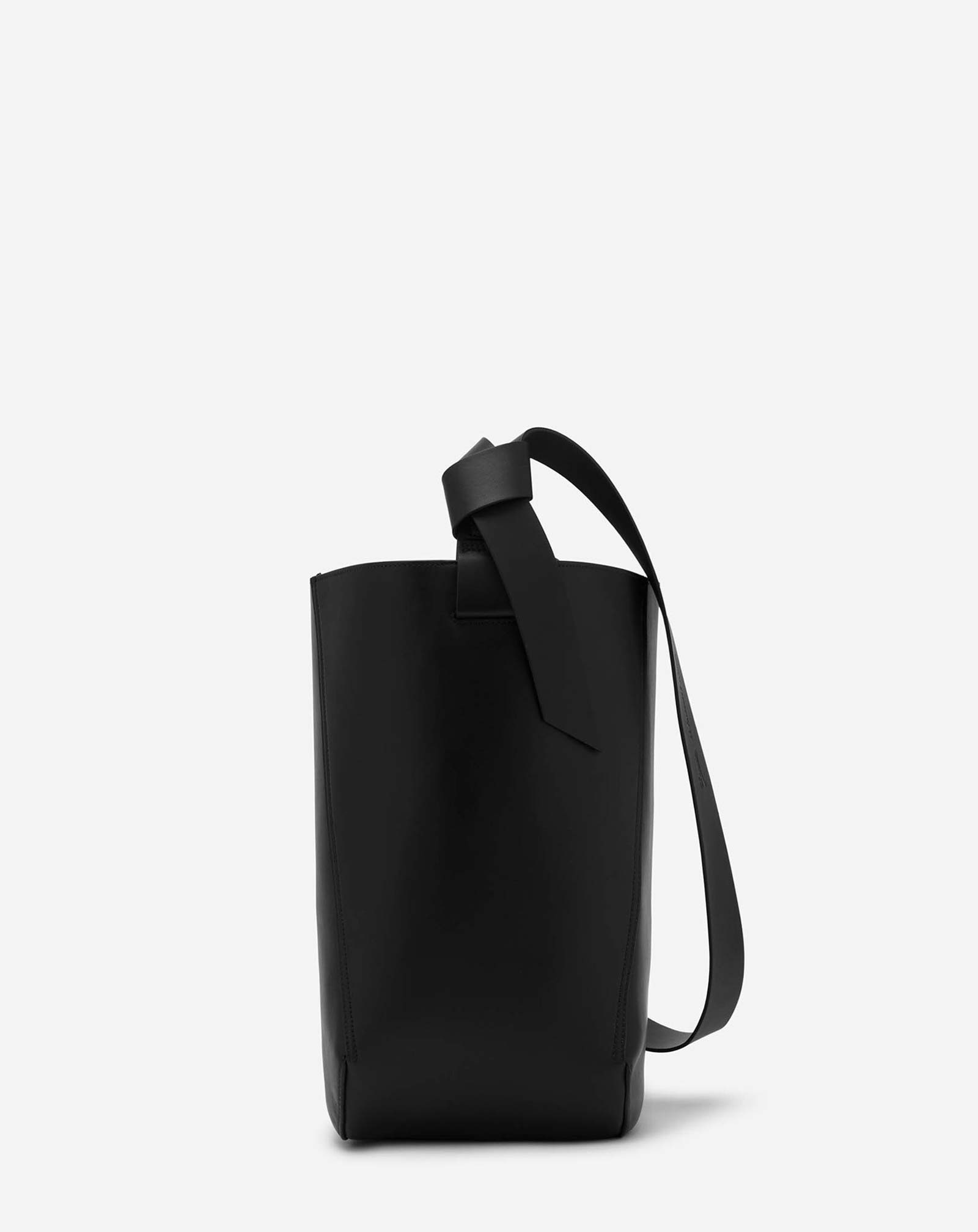 Lanvin Hobo Tie Leather Shoulder Bag - Black