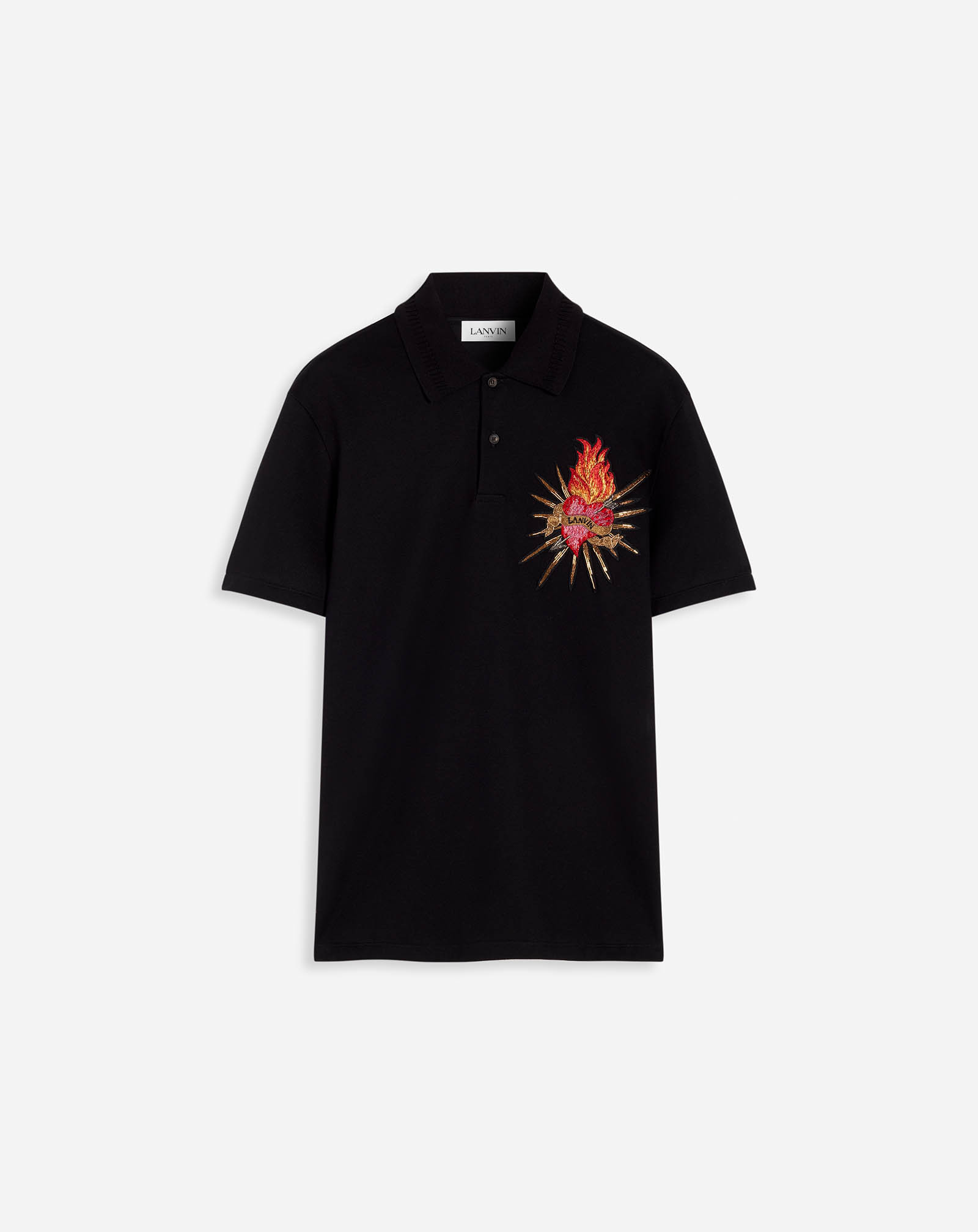 Embroidered Polo Black | Lanvin