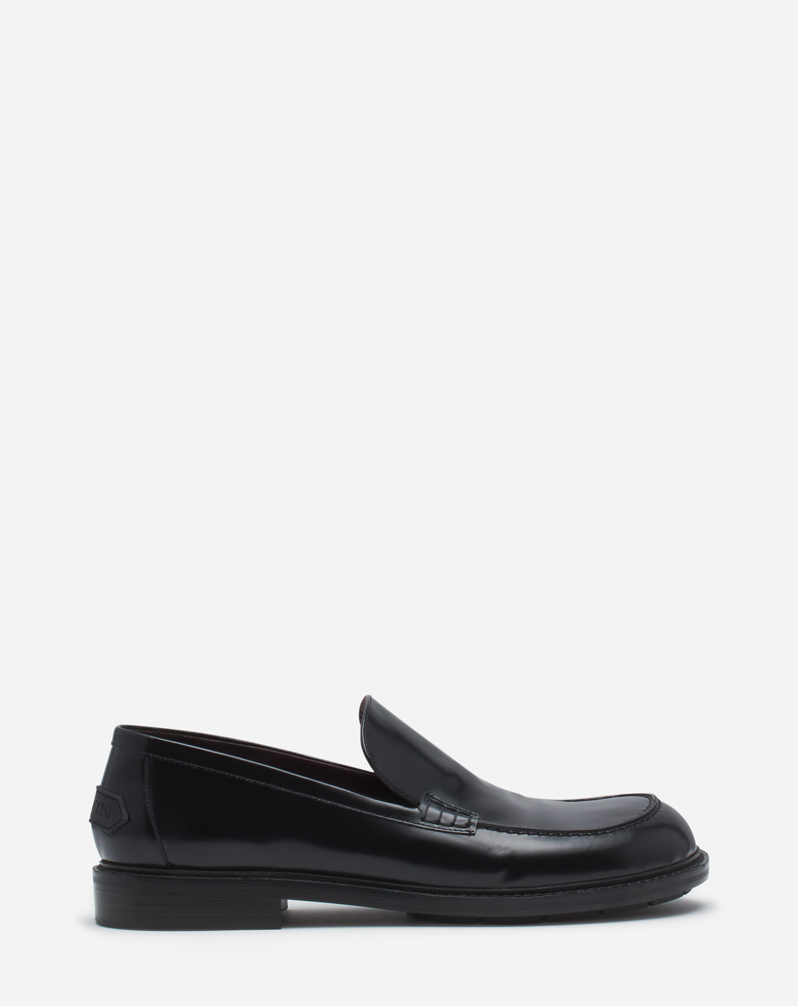 Shop Lanvin Mocassins Spinto En Cuir Brillant Pour Homme In Noir