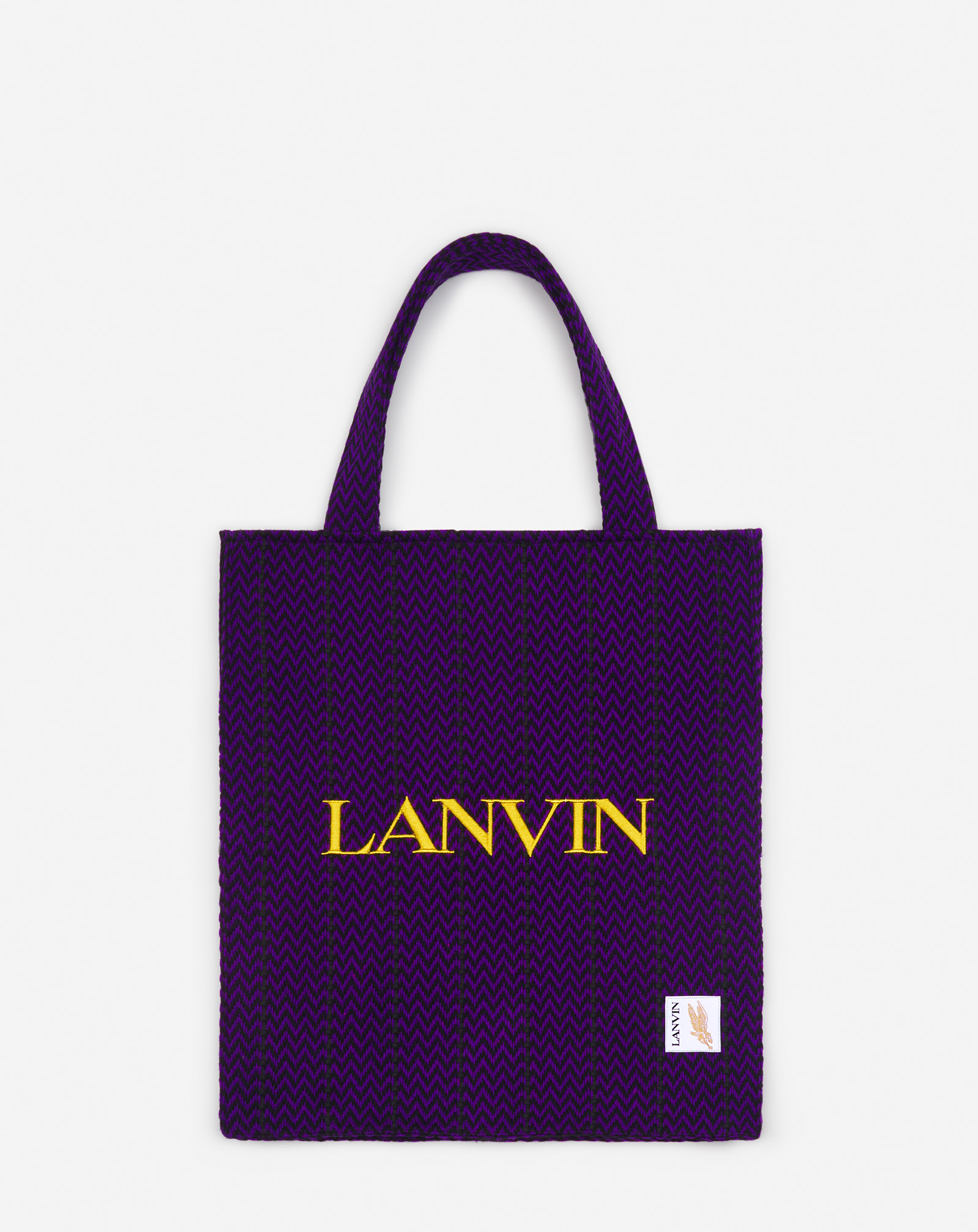 Shop Lanvin Sac Cabas Curb  X Future En Coton Pour Homme In Noir/pourpre Royauté