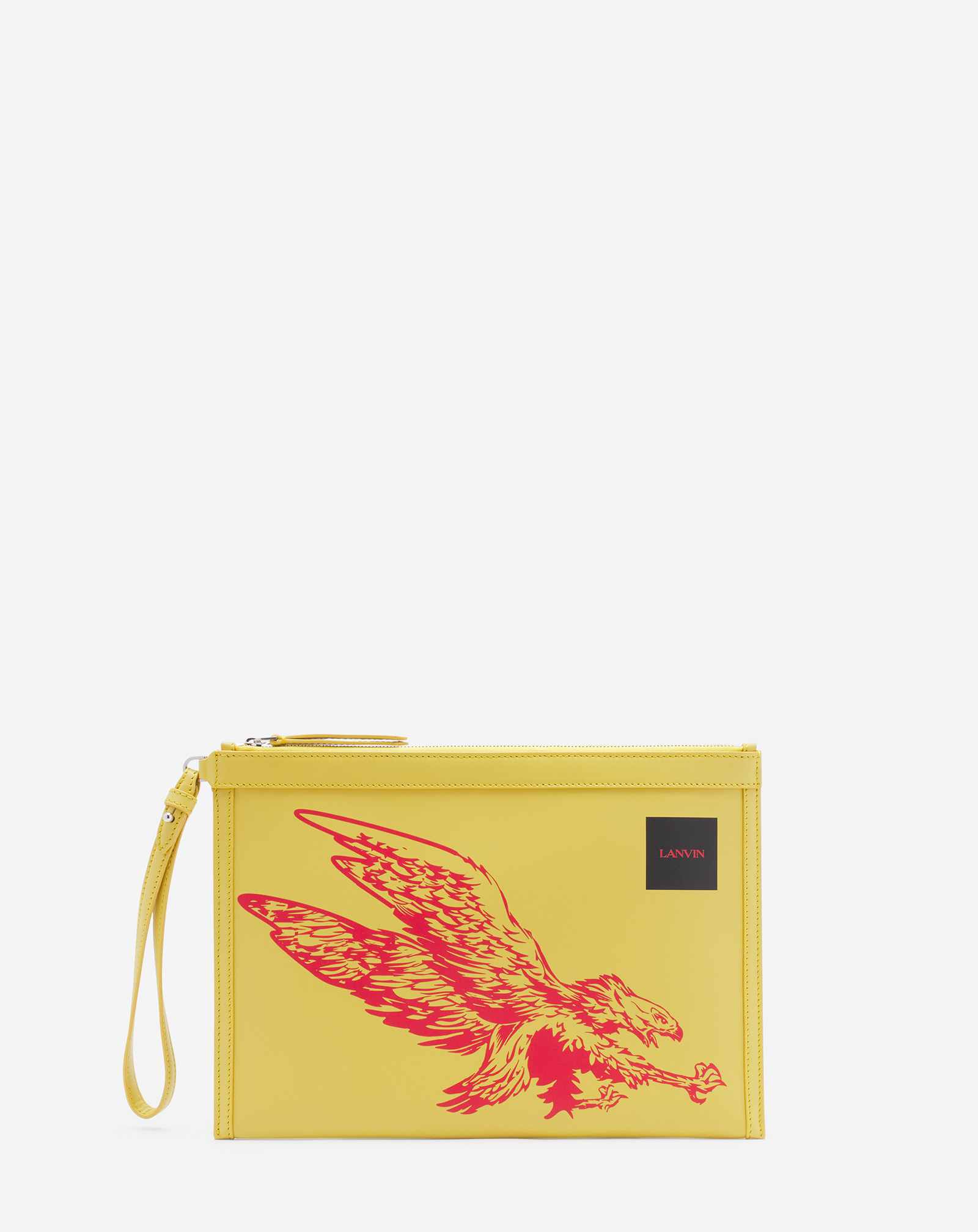 Lanvin Pochette  X Future Imrpime Aigle En Cuir Pour Homme In Yellow