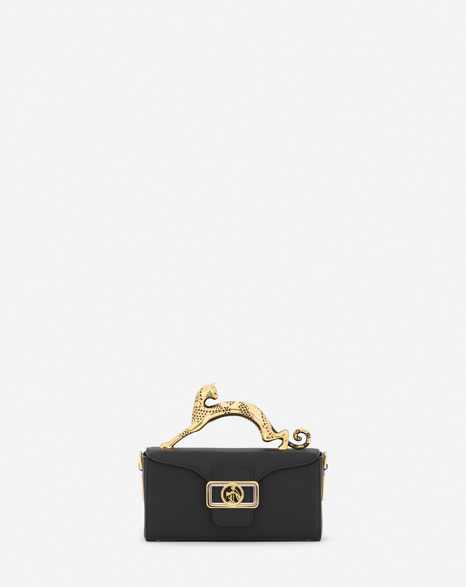 Lanvin Leather Nano Pencil Cat Bag For Women In Black