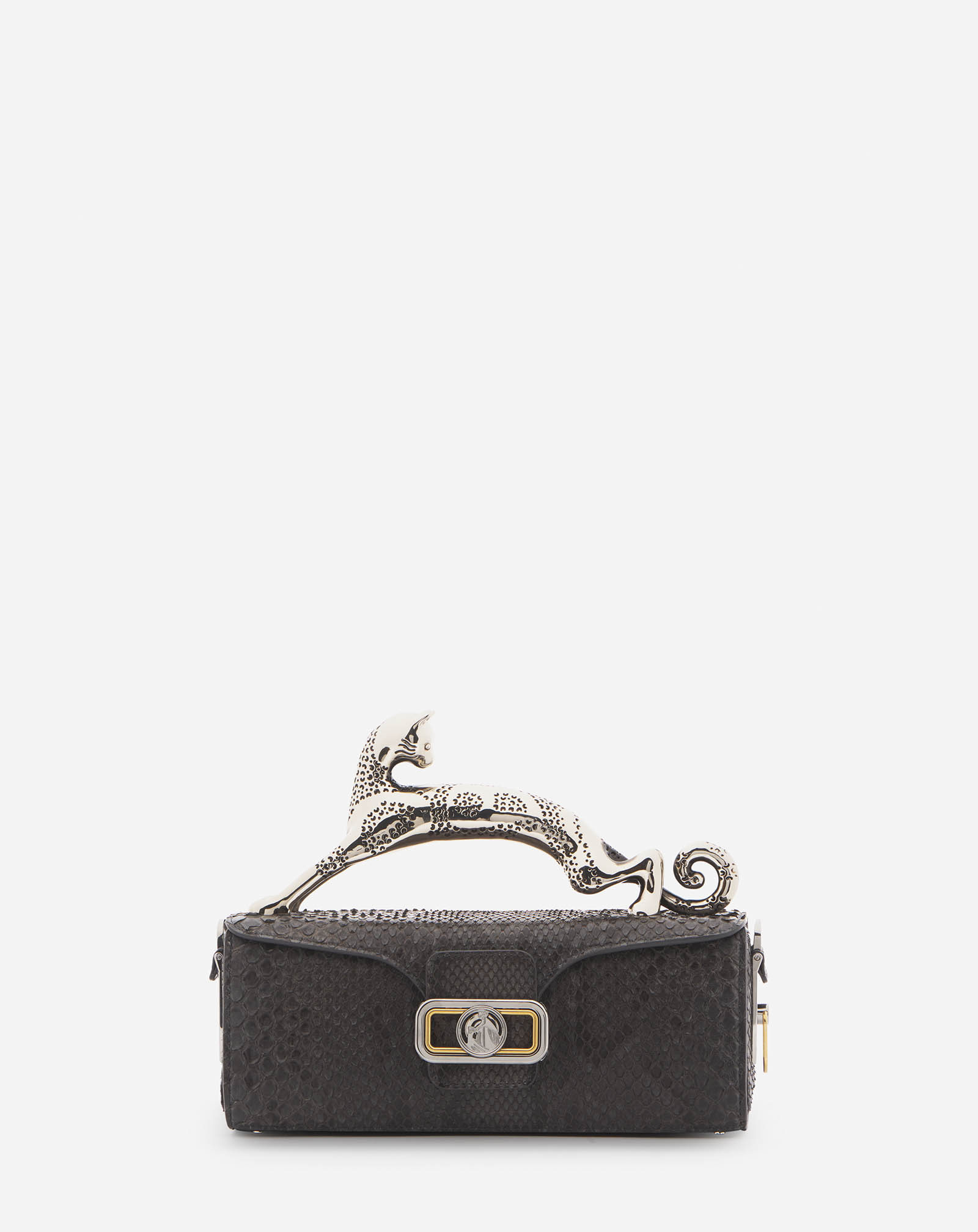 Lanvin Mm Pencil Cat Bag In Python For Women In Anthracite