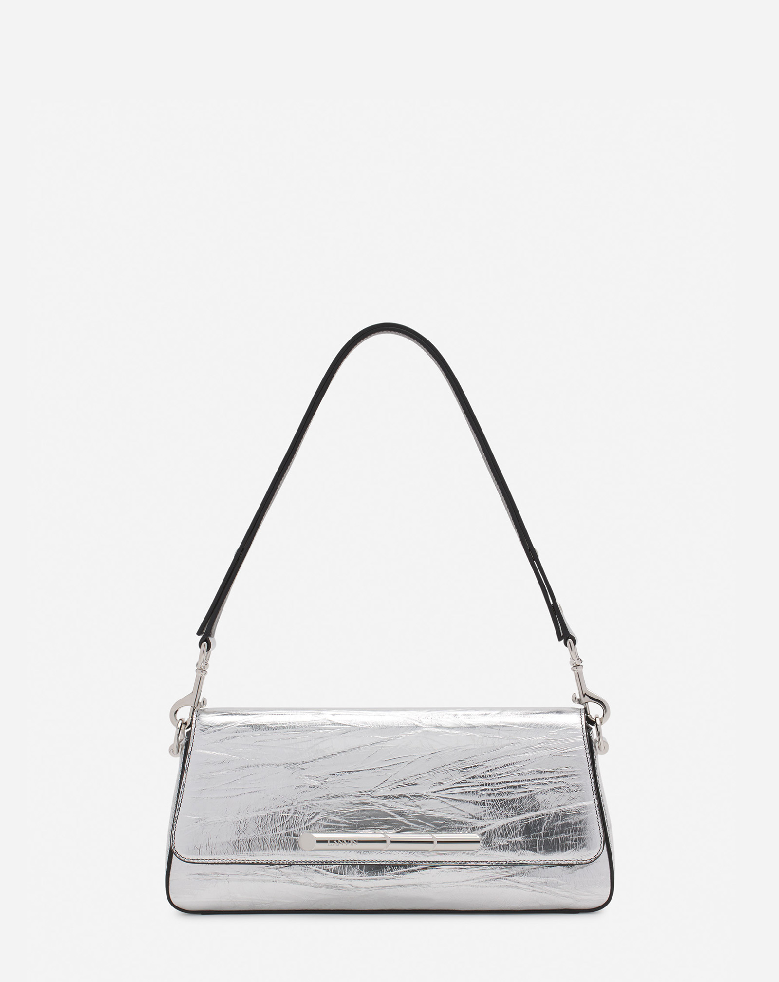 Shop Lanvin Sac Baguette Séquence By  En Cuir Metallisé Pour Femme In Argent