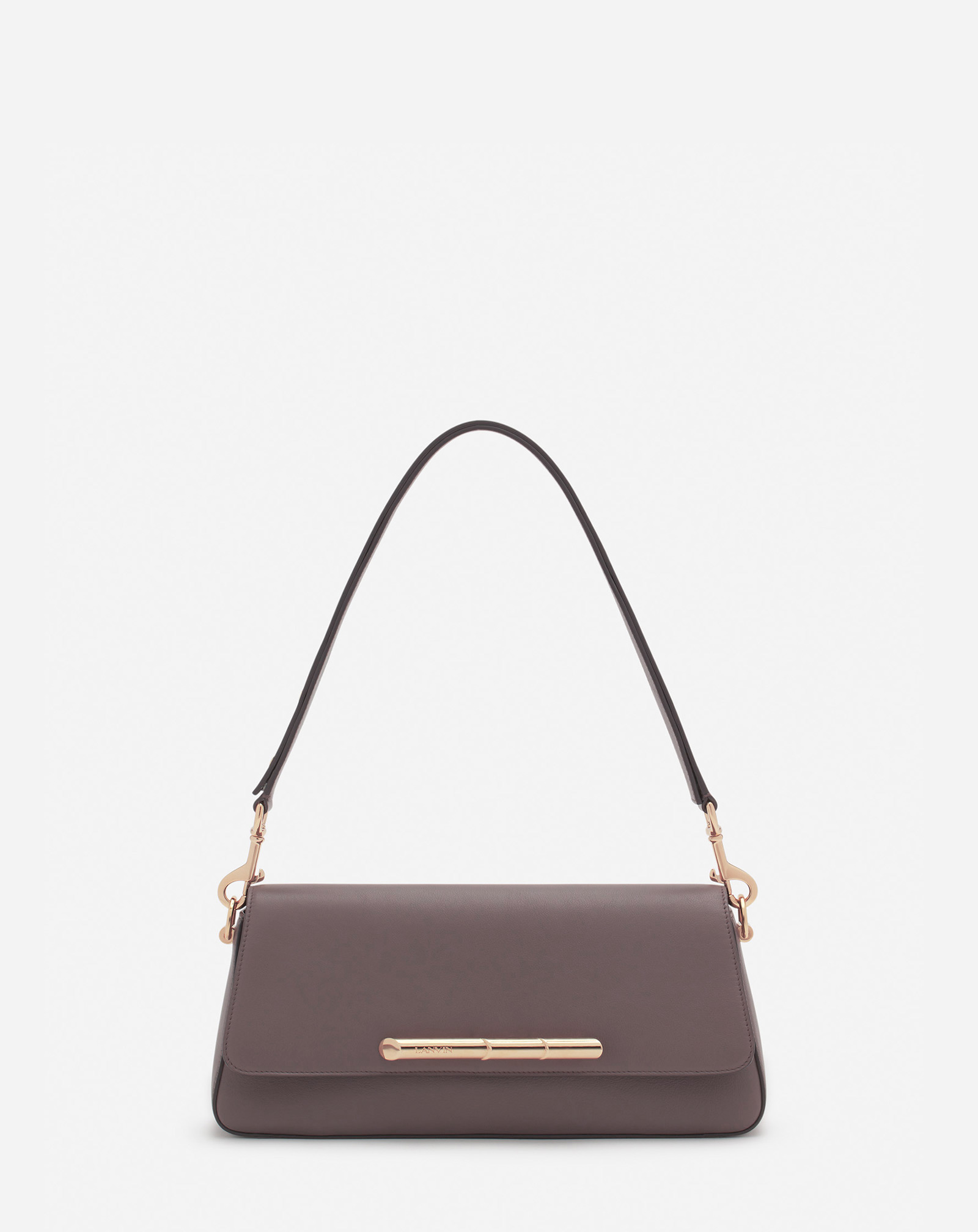 Shop Lanvin Sac Baguette Séquence By  En Cuir Pour Femme In Marron Glace