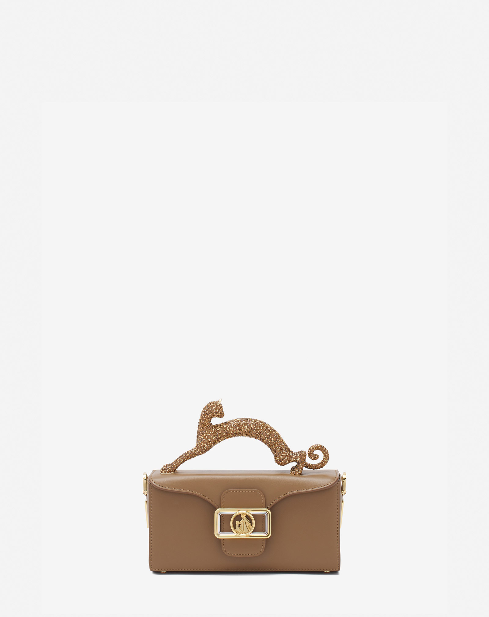 Shop Lanvin Sac Pencil Cat Nano En Cuir Pour Femme In Desert