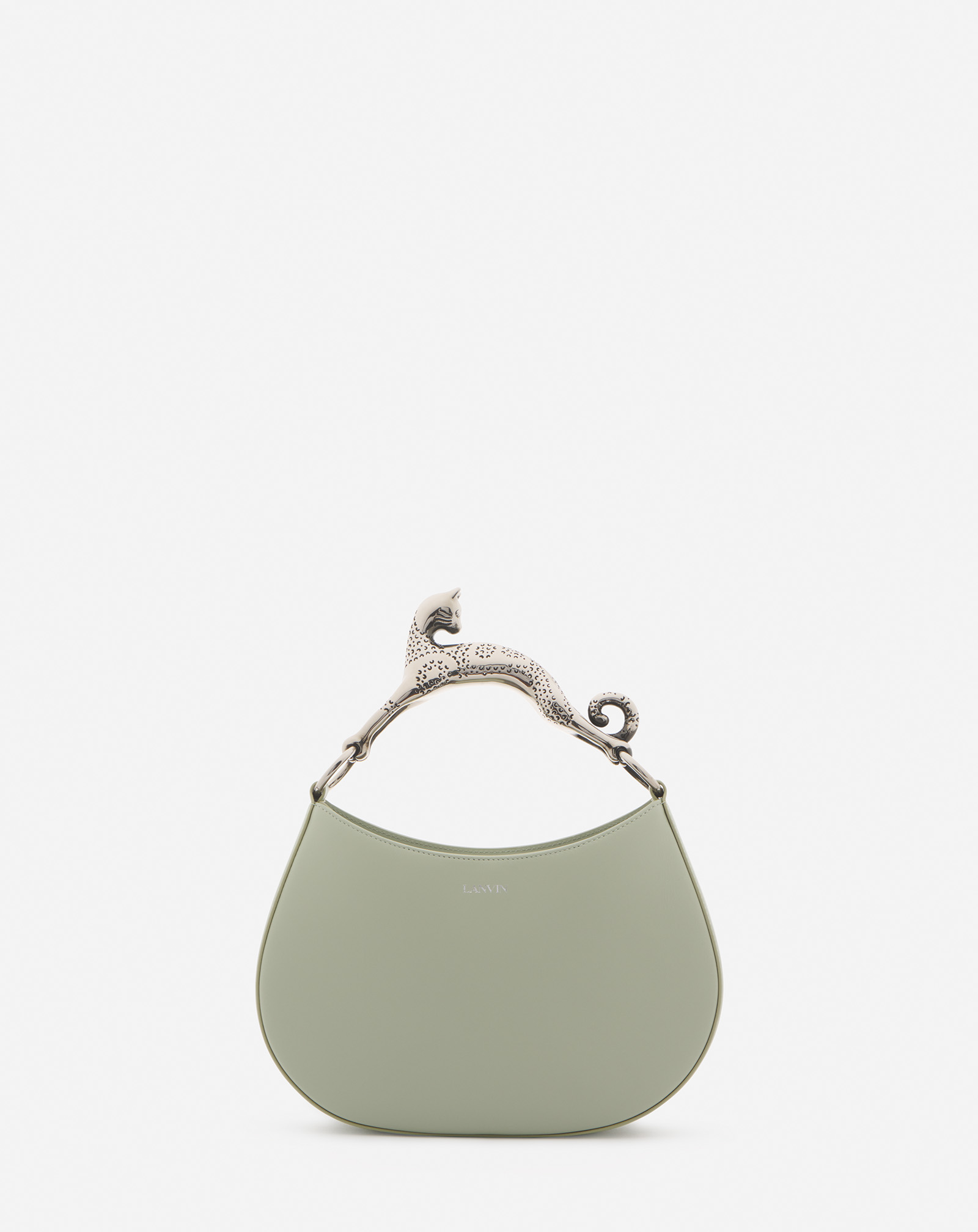 Lanvin Leather Pm Hobo Cat Bag For Women In Green