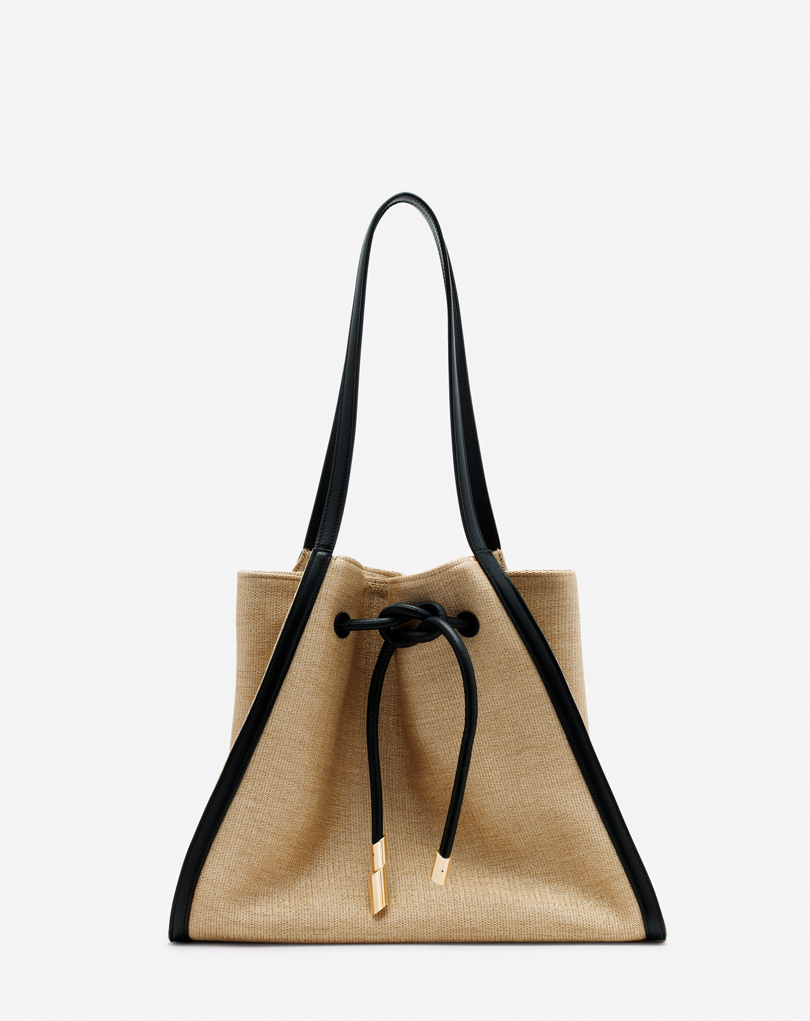 Lanvin Sac Sequence En Cuir Et Raphia Pour Femme In Natural/black