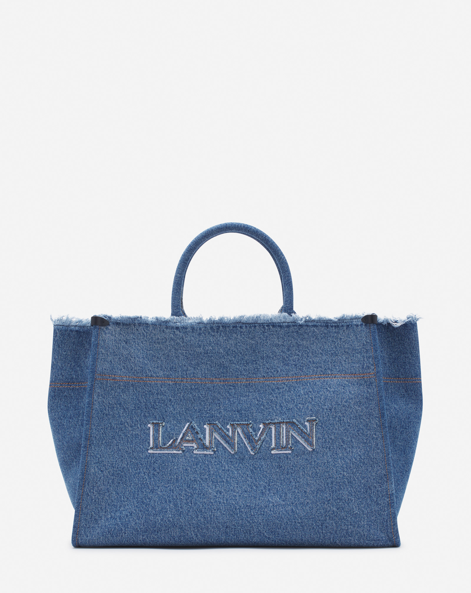 Shop Lanvin Sac Cabas In & Out Mm En Denim Pour Femme In Bleu Jean