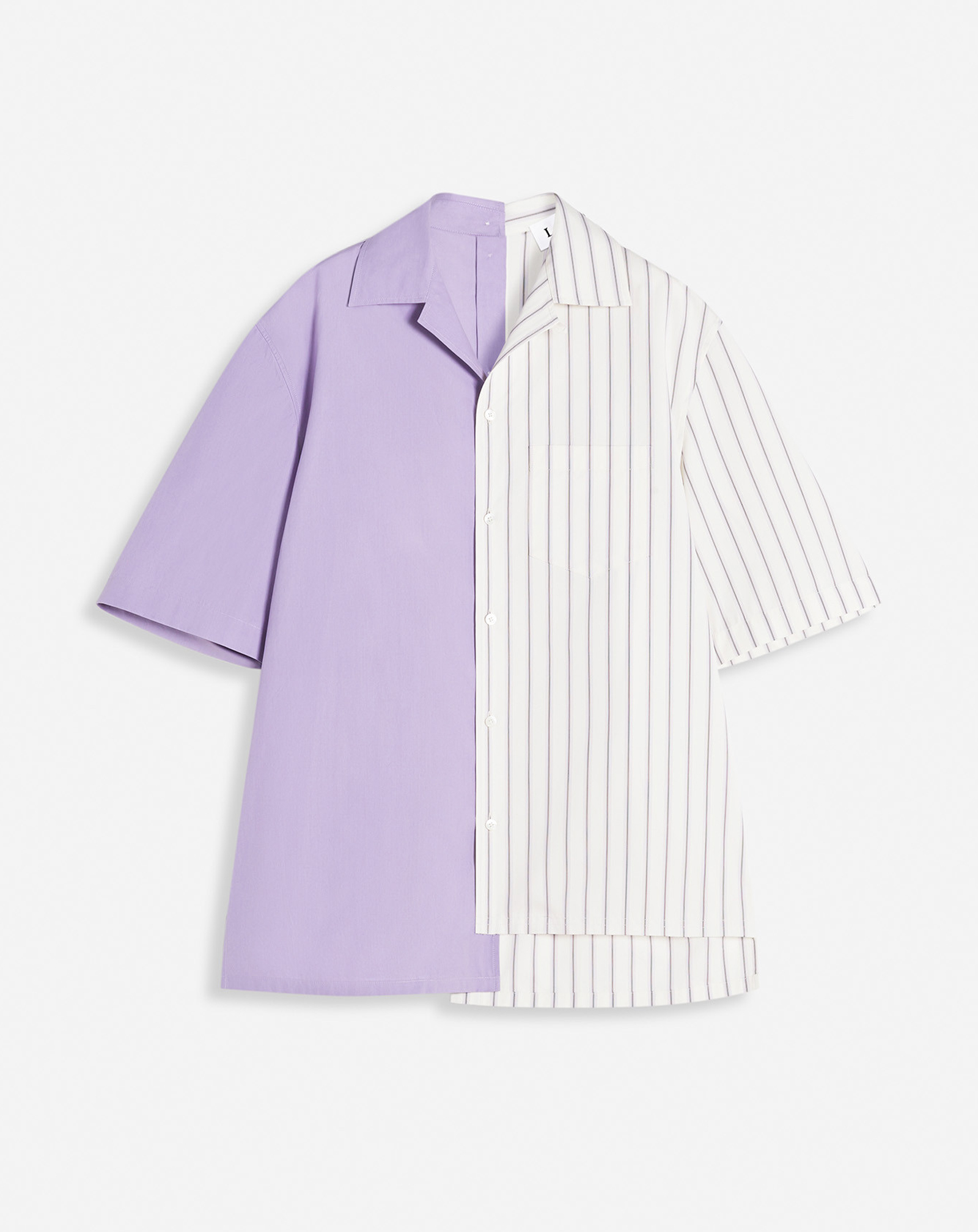 Shop Lanvin Chemise Asymétrique À Rayures Pour Homme In Blanc/violet