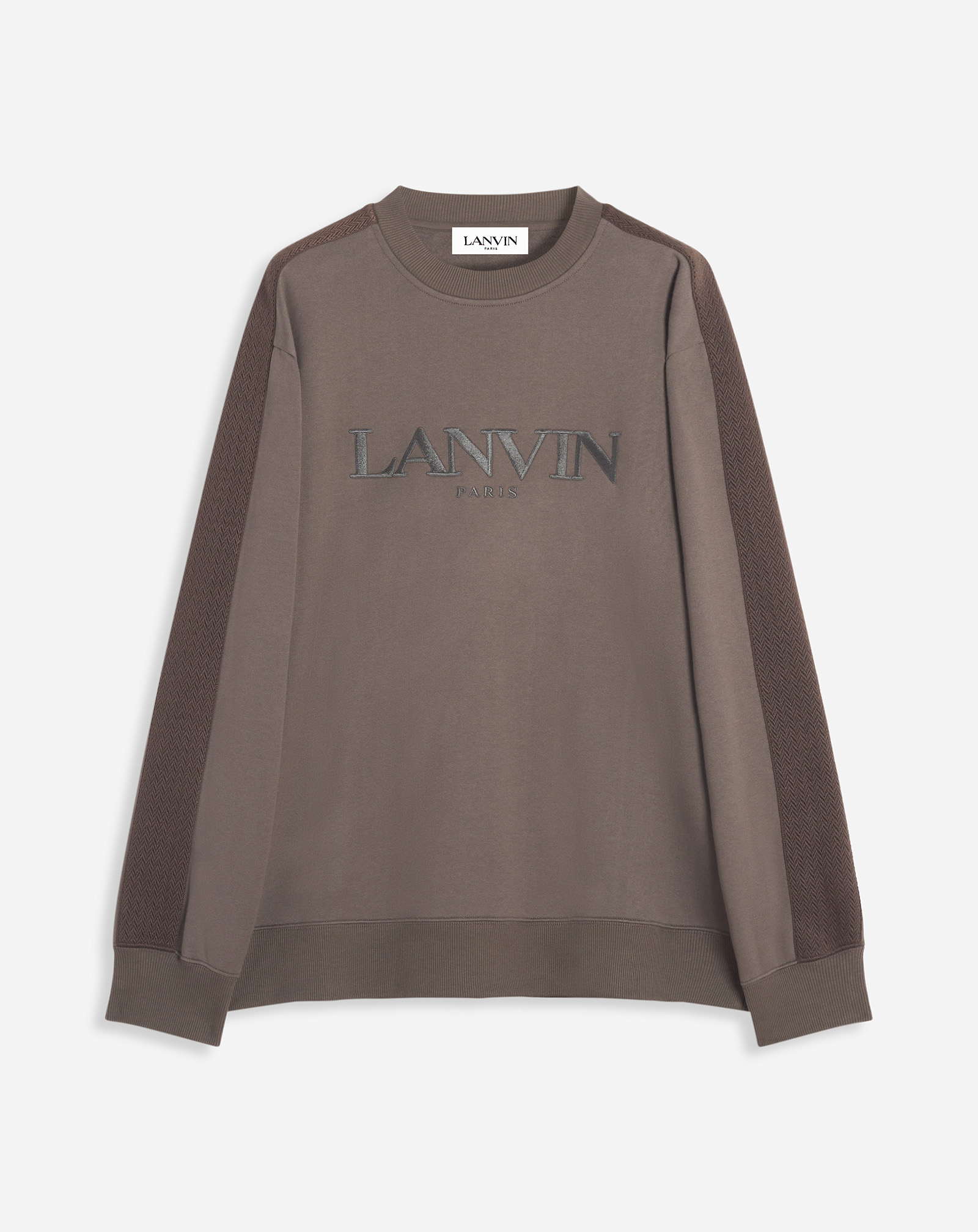 Shop Lanvin Sweatshirt Ample Brodé  Side Curb Pour Homme In Ombre