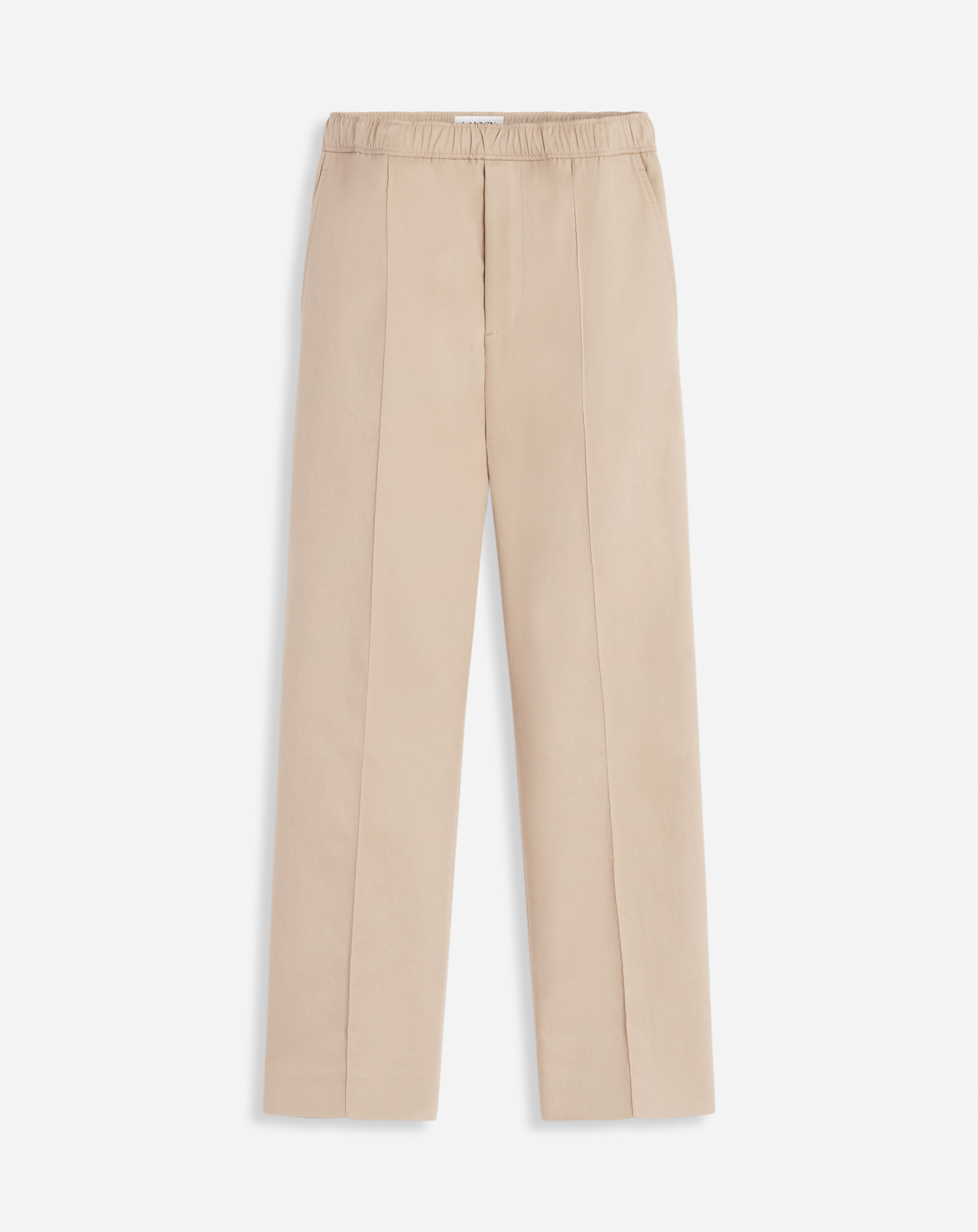 Shop Lanvin Pantalon Tailleur À Taille Élastiquée Pour Homme In Sable