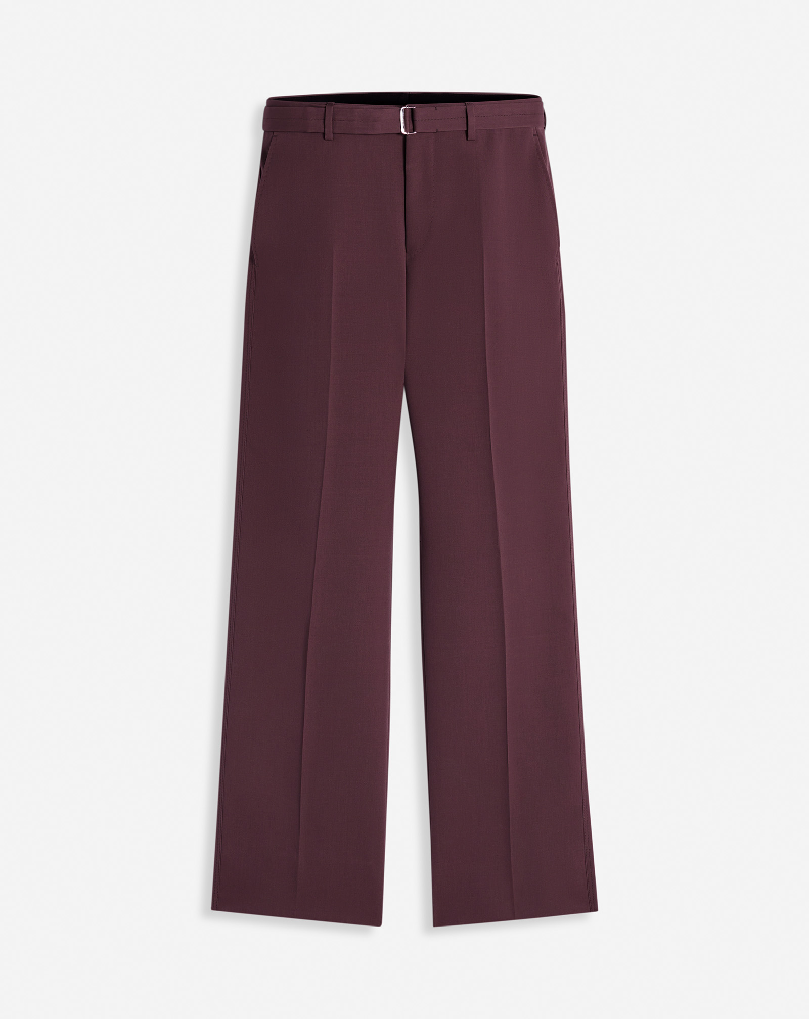 Shop Lanvin Pantalon Tailleur Avec Ceinture Pour Homme In Bordeaux