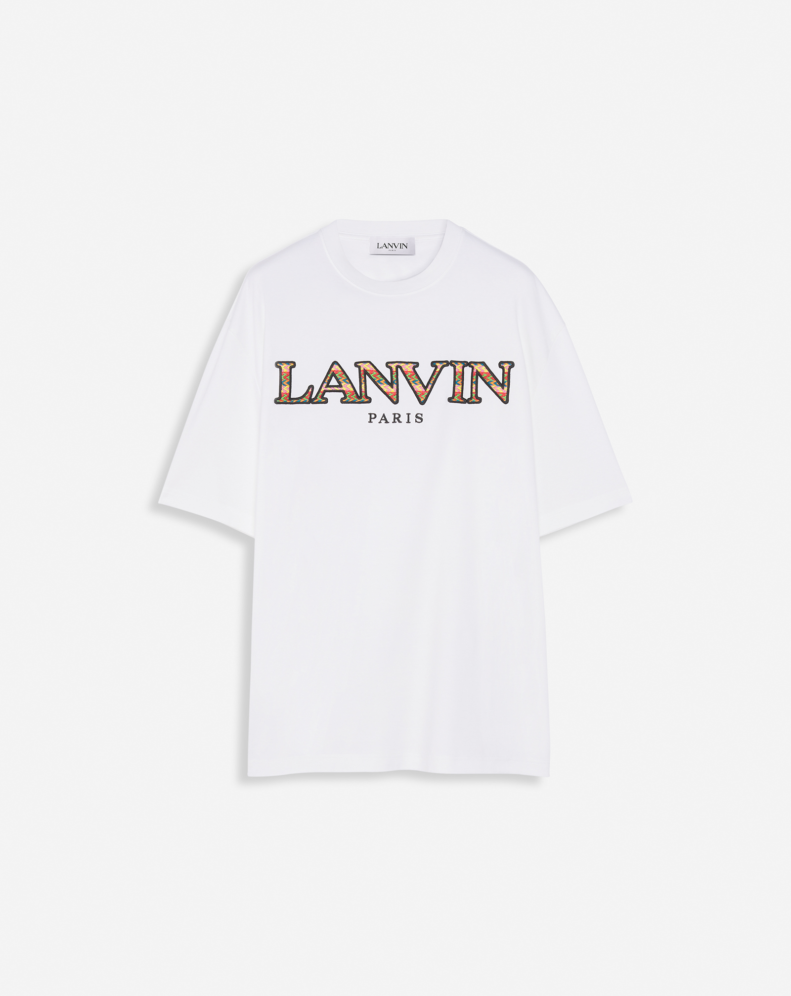 Lanvin Classic Curb Embroidered T-shirt For Men In White