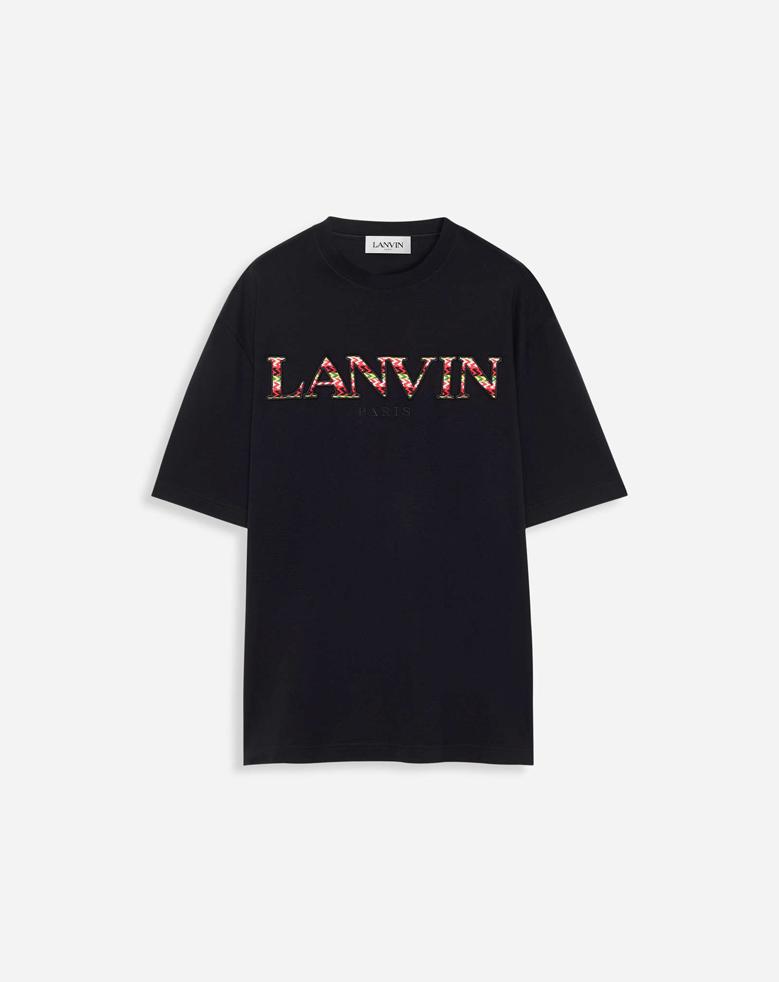 Shop Lanvin T-shirt Classique Brodé Curb Pour Homme In Black