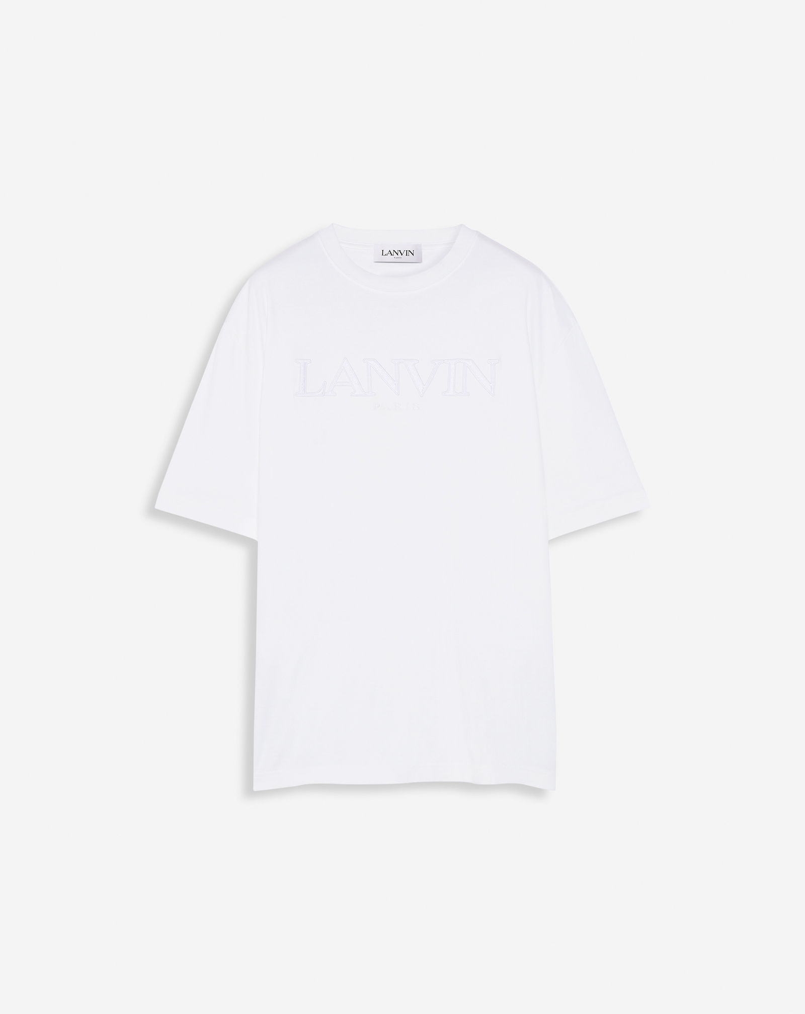 Lanvin Classic  Paris Embroidered T-shirt For Men In Optical White