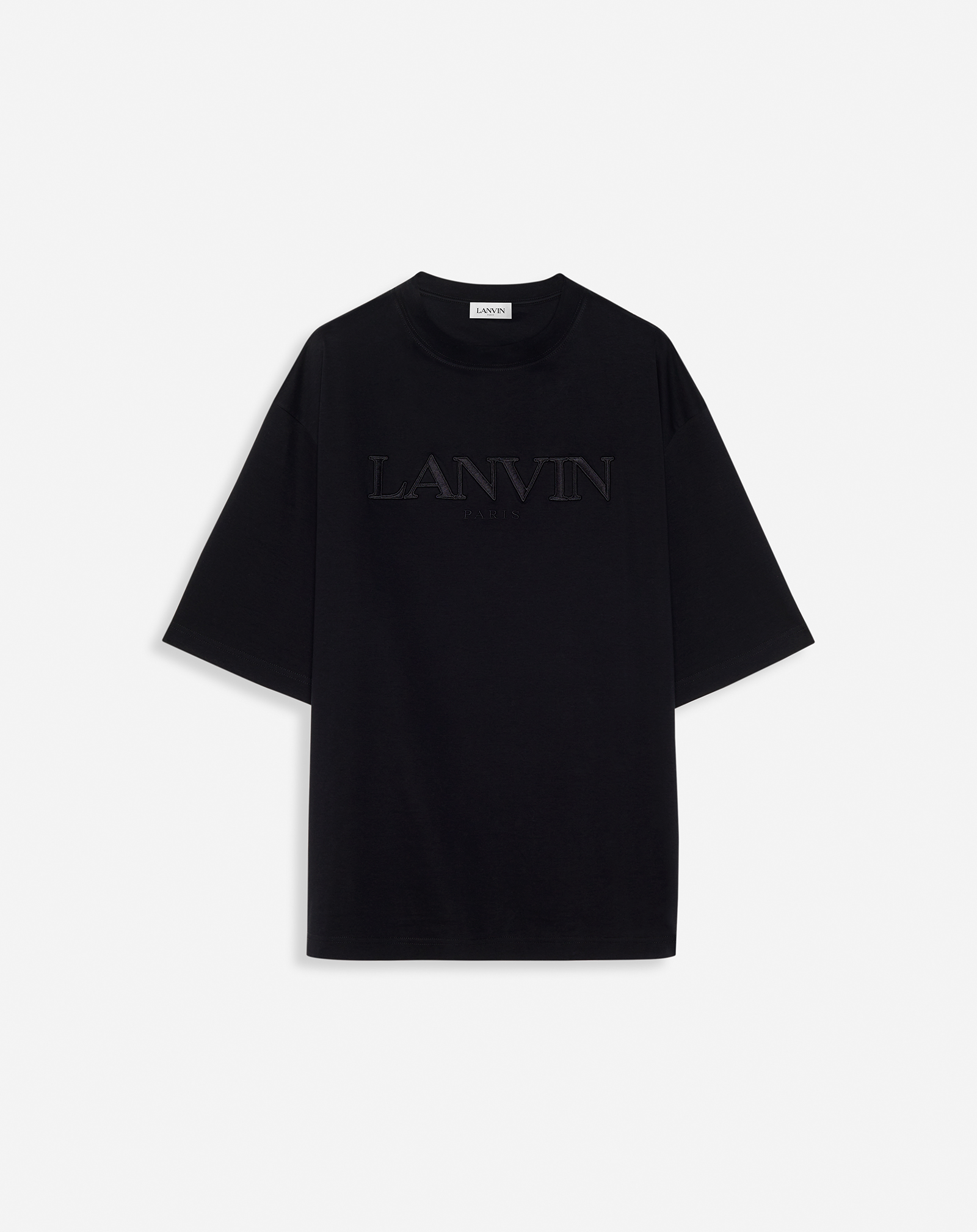 Lanvin Oversized  Paris Embroidered T-shirt For Male In Black