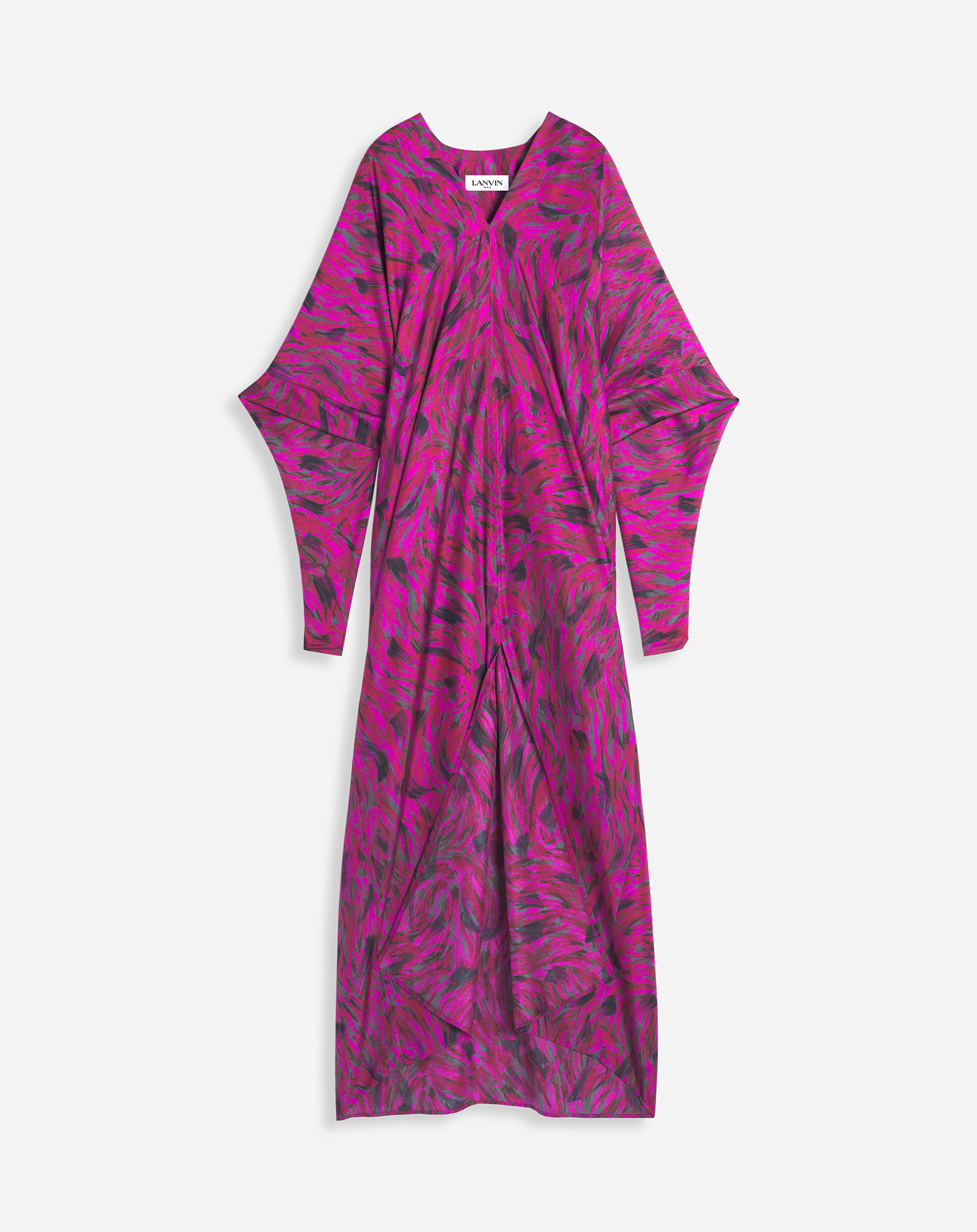 Shop Lanvin Robe Caftan Imprimée Pour Femme In Fuchsia