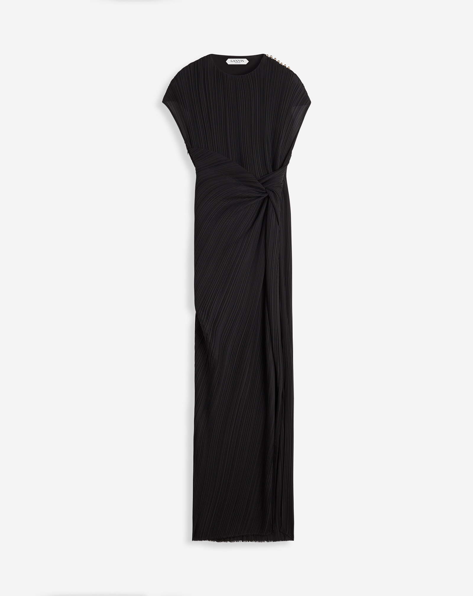 Shop Lanvin Robe Plissée Asymétrique Pour Femme In Noir