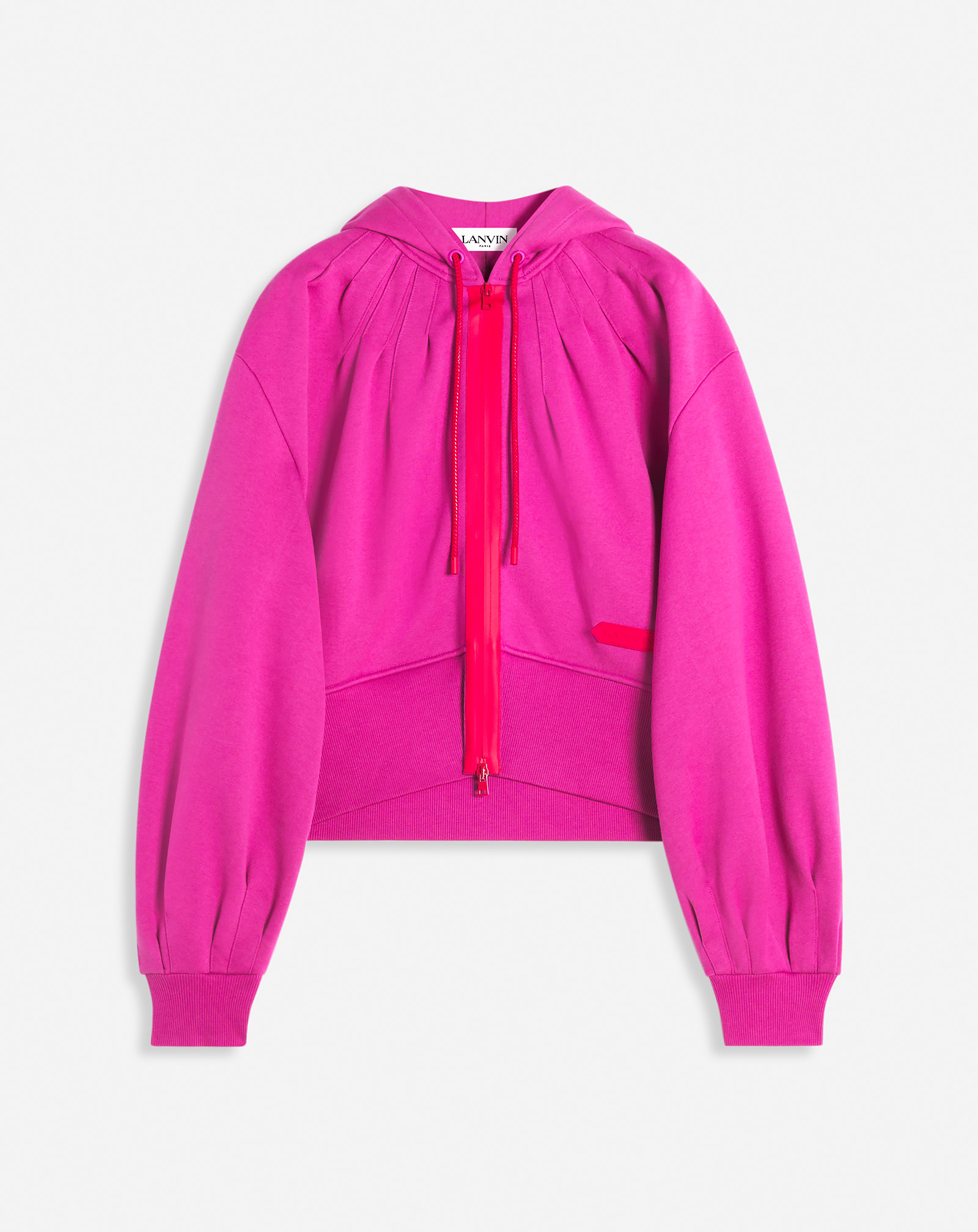 Shop Lanvin Hoodie Zippé Sportswear Pour Femme In Fuchsia