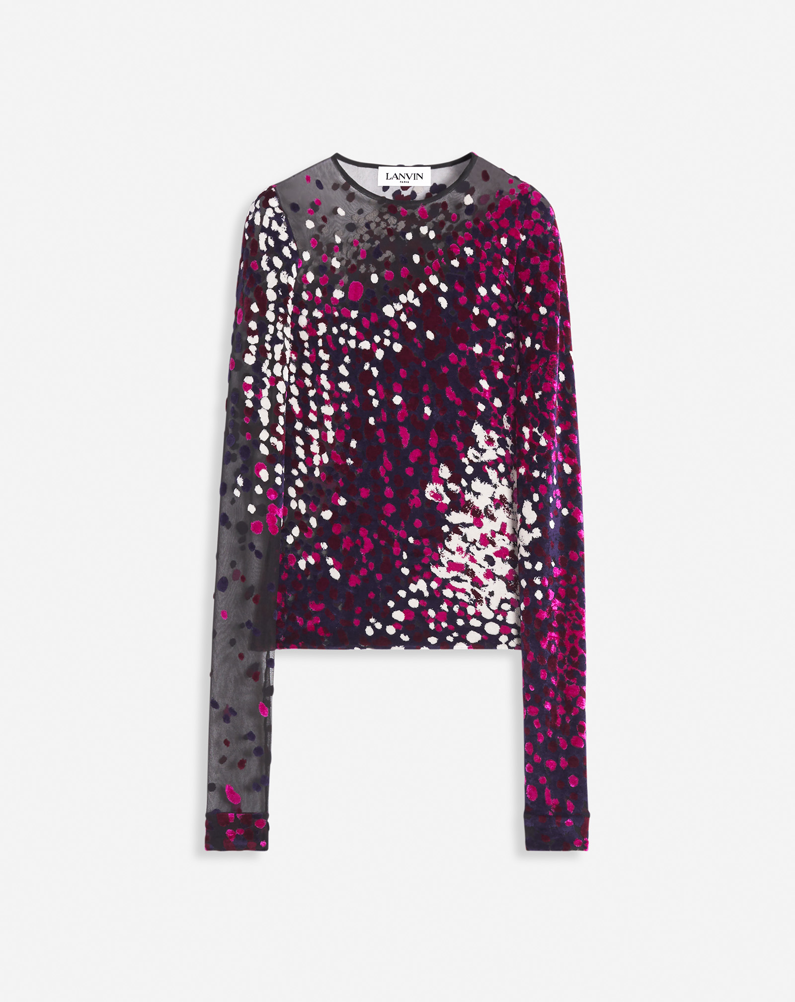 Shop Lanvin Haut En Jersey Dévoré Pour Femme In Fuchsia/encre Japonaise