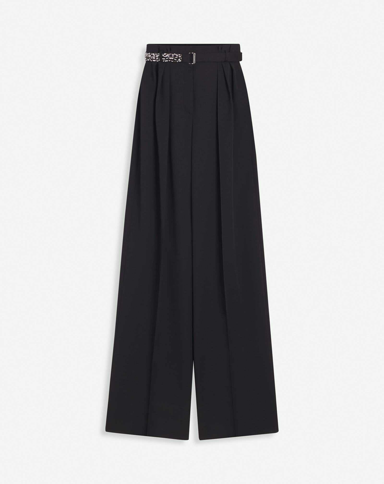 Shop Lanvin Pantalon Large Brodé Pour Femme In Noir