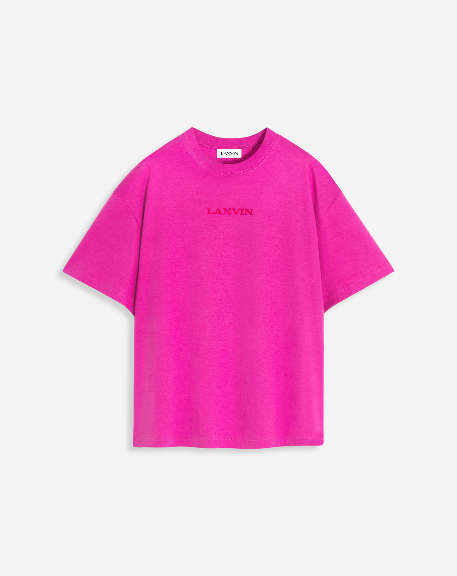 Shop Lanvin T-shirt Brodé  Pour Femme In Fuchsia