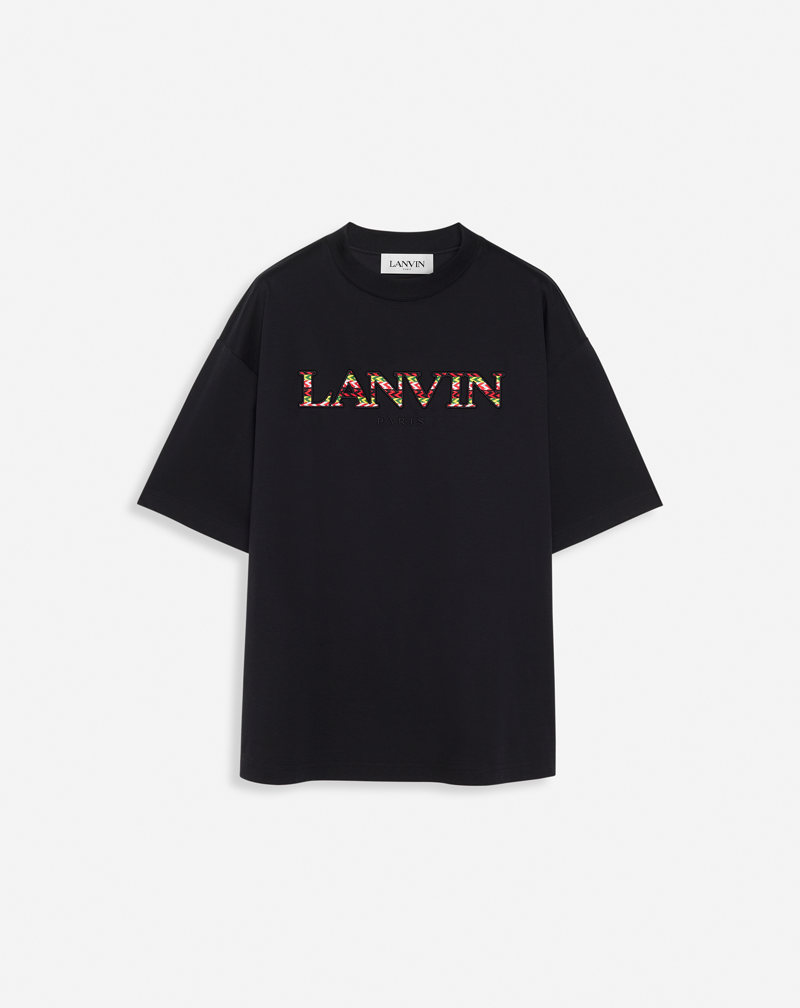 Shop Lanvin T-shirt Oversize Brodé Curb Pour Femme In Noir