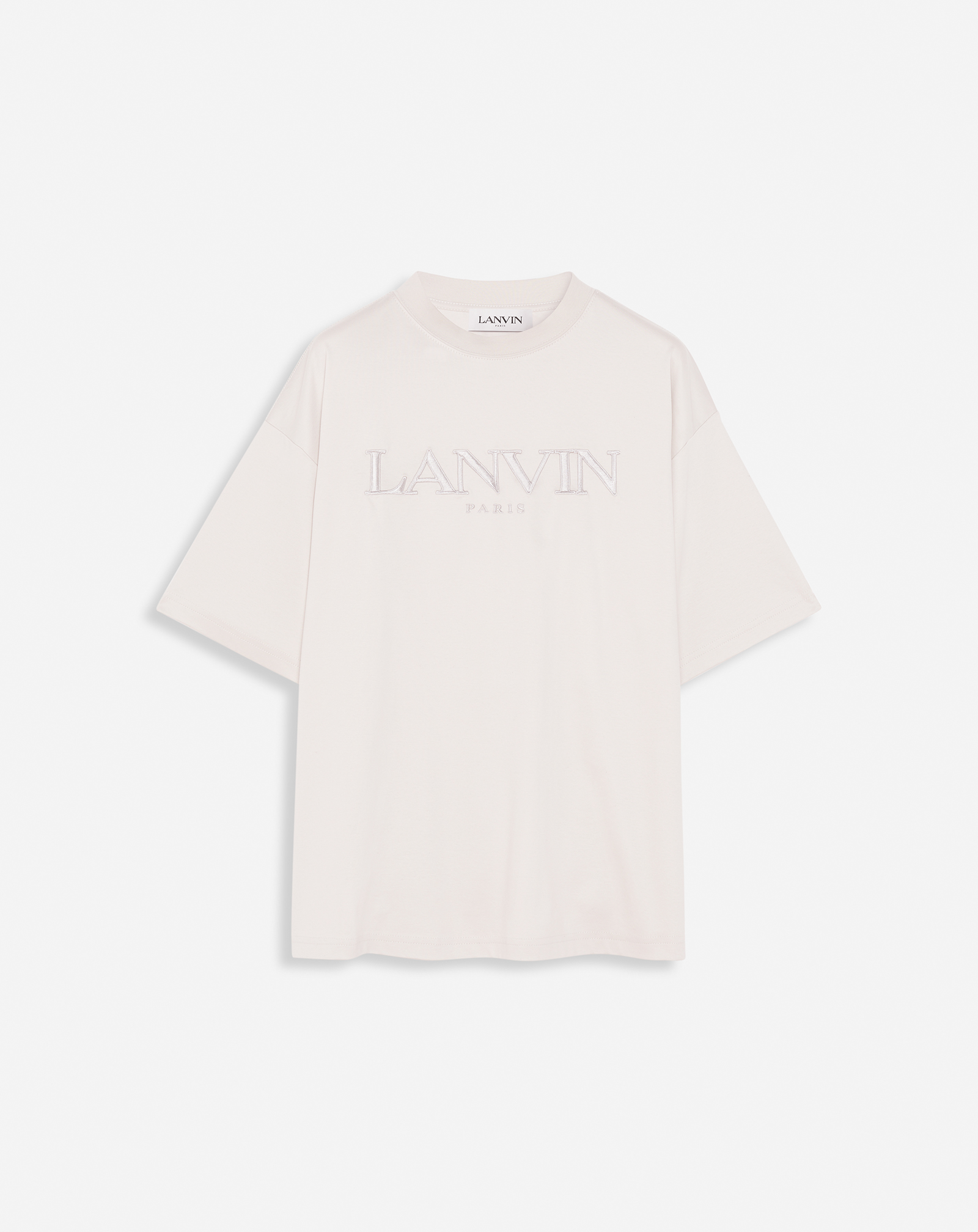 Lanvin Oversized  Paris Embroidered T-shirt For Women In Mastic